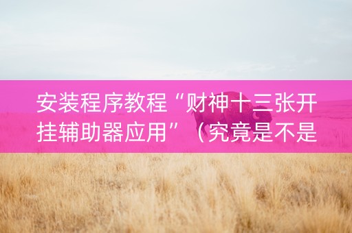 安装程序教程“财神十三张开挂辅助器应用”（究竟是不是有挂)