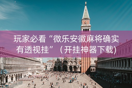 玩家必看“微乐安徽麻将确实有透视挂”（开挂神器下载)