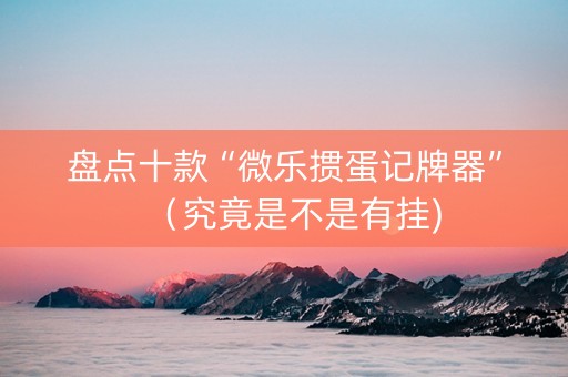 盘点十款“微乐掼蛋记牌器”（究竟是不是有挂)