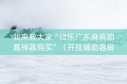 我来教大家“微乐广东麻将助赢神器购买”（开挂辅助器脚本)