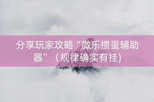 分享玩家攻略“微乐掼蛋辅助器”（规律确实有挂)