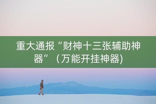 重大通报“财神十三张辅助神器”（万能开挂神器)