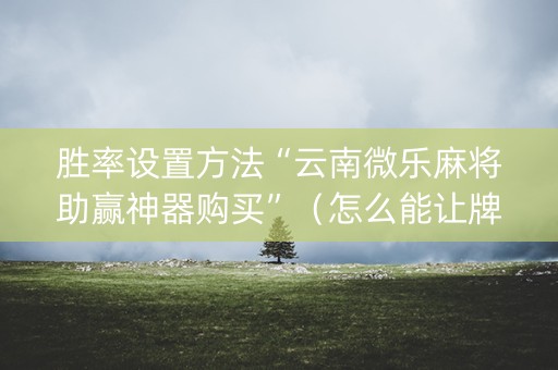 胜率设置方法“云南微乐麻将助赢神器购买”（怎么能让牌好一点)