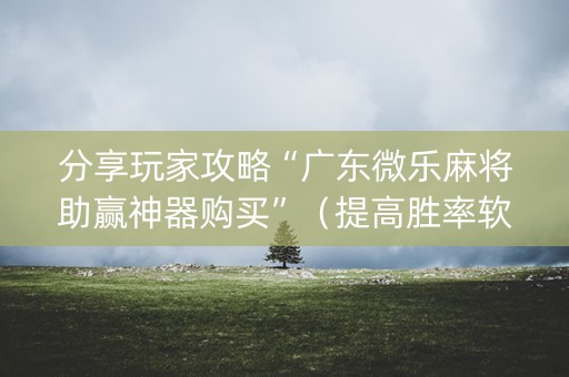 分享玩家攻略“广东微乐麻将助赢神器购买”（提高胜率软件)