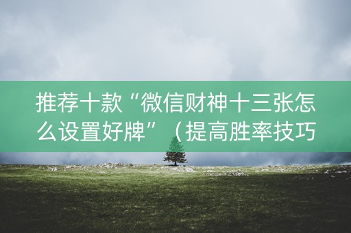 推荐十款“微信财神十三张怎么设置好牌”（提高胜率技巧)