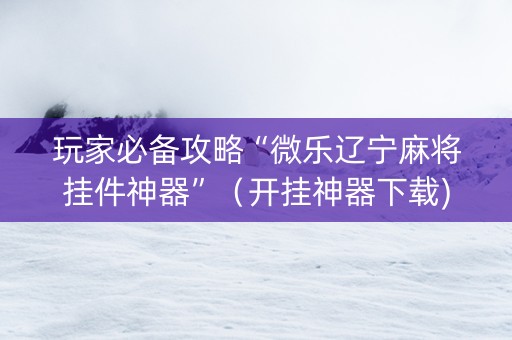 玩家必备攻略“微乐辽宁麻将挂件神器”（开挂神器下载)