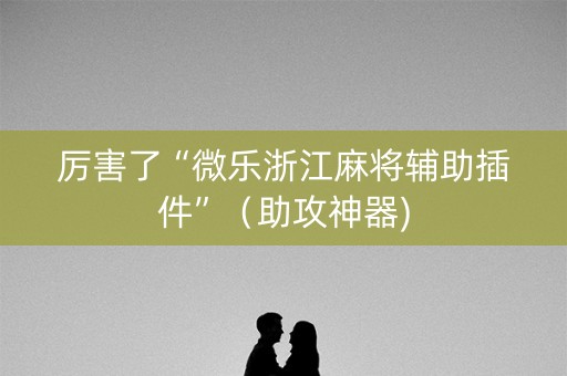 厉害了“微乐浙江麻将辅助插件”（助攻神器)