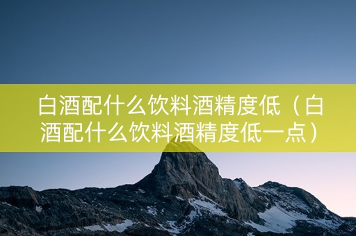 白酒配什么饮料酒精度低（白酒配什么饮料酒精度低一点）