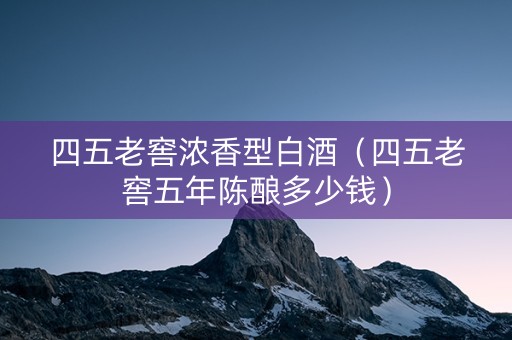 四五老窖浓香型白酒（四五老窖五年陈酿多少钱）