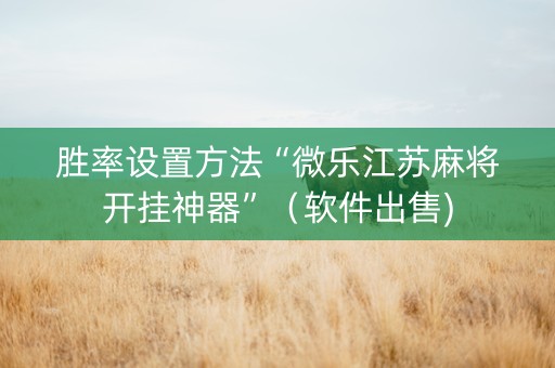胜率设置方法“微乐江苏麻将开挂神器”（软件出售)