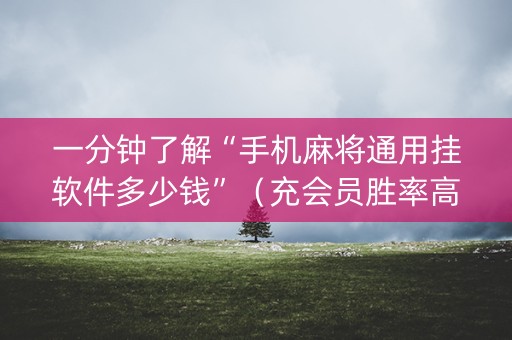 一分钟了解“手机麻将通用挂软件多少钱”（充会员胜率高)