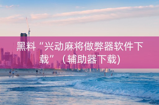 黑料“兴动麻将做弊器软件下载”（辅助器下载)
