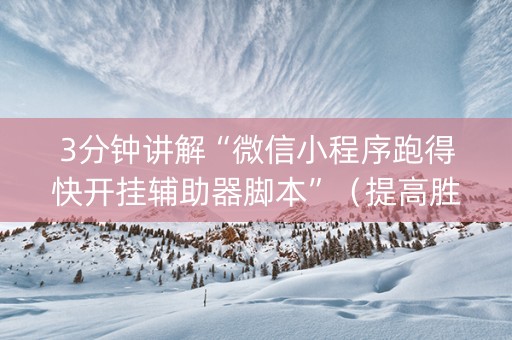 3分钟讲解“微信小程序跑得快开挂辅助器脚本”（提高胜率技巧)