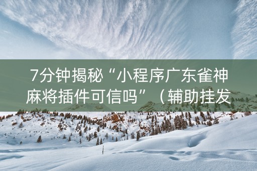 7分钟揭秘“小程序广东雀神麻将插件可信吗”（辅助挂发牌规律)