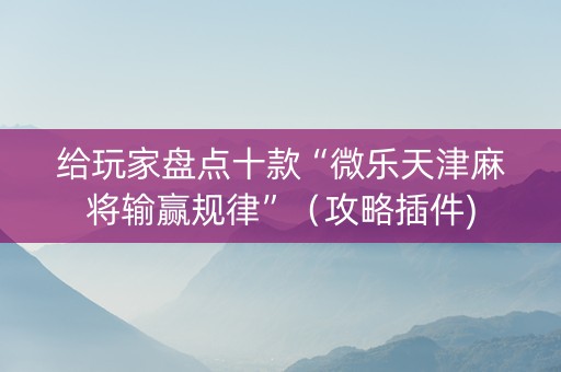 给玩家盘点十款“微乐天津麻将输赢规律”（攻略插件)