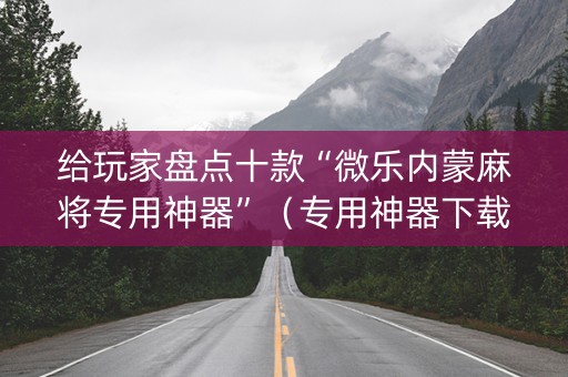 给玩家盘点十款“微乐内蒙麻将专用神器”（专用神器下载)