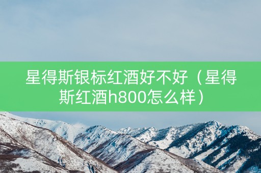 星得斯银标红酒好不好（星得斯红酒h800怎么样）