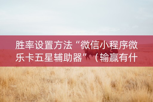 胜率设置方法“微信小程序微乐卡五星辅助器”（输赢有什么规律)