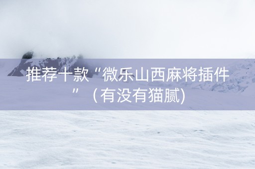 推荐十款“微乐山西麻将插件”（有没有猫腻)