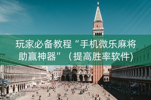 玩家必备教程“手机微乐麻将助赢神器”（提高胜率软件)