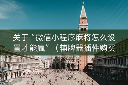 关于“微信小程序麻将怎么设置才能赢”（辅牌器插件购买)