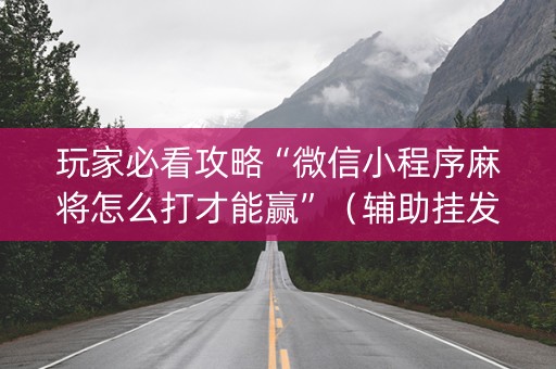 玩家必看攻略“微信小程序麻将怎么打才能赢”（辅助挂发牌规律)
