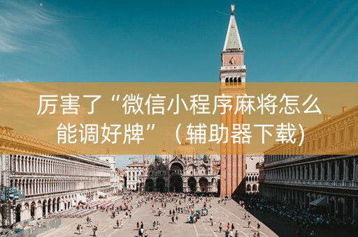 厉害了“微信小程序麻将怎么能调好牌”（辅助器下载)