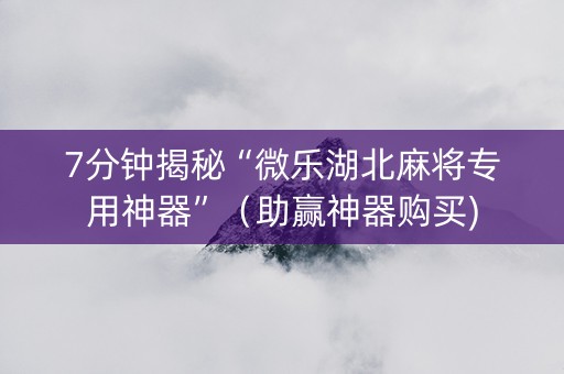 7分钟揭秘“微乐湖北麻将专用神器”（助赢神器购买)