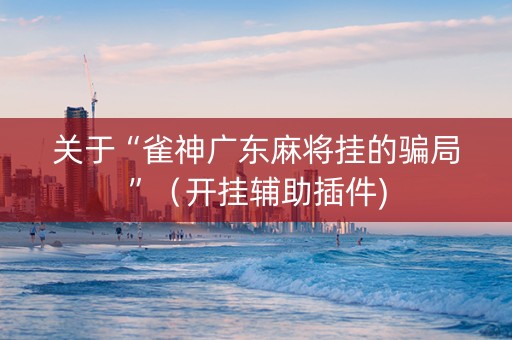 关于“雀神广东麻将挂的骗局”（开挂辅助插件)