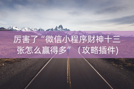 厉害了“微信小程序财神十三张怎么赢得多”（攻略插件)