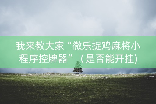 我来教大家“微乐捉鸡麻将小程序控牌器”（是否能开挂)