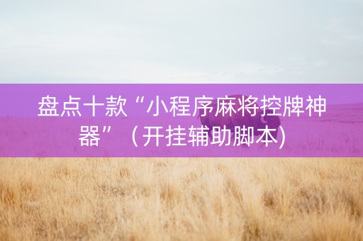 盘点十款“小程序麻将控牌神器”（开挂辅助脚本)
