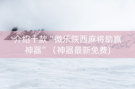 介绍十款“微乐陕西麻将助赢神器”（神器最新免费)