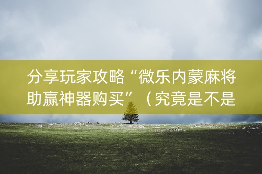 分享玩家攻略“微乐内蒙麻将助赢神器购买”（究竟是不是有挂)