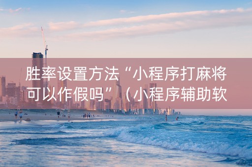 胜率设置方法“小程序打麻将可以作假吗”（小程序辅助软件)