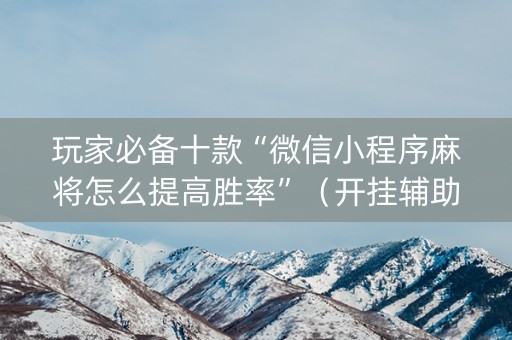 玩家必备十款“微信小程序麻将怎么提高胜率”（开挂辅助器脚本)