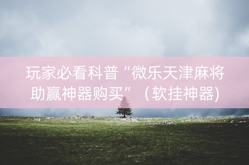 玩家必看科普“微乐天津麻将助赢神器购买”（软挂神器)