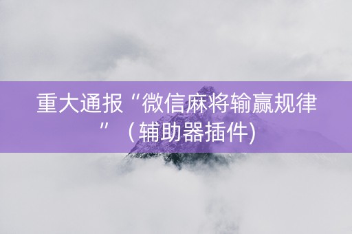 重大通报“微信麻将输赢规律”（辅助器插件)