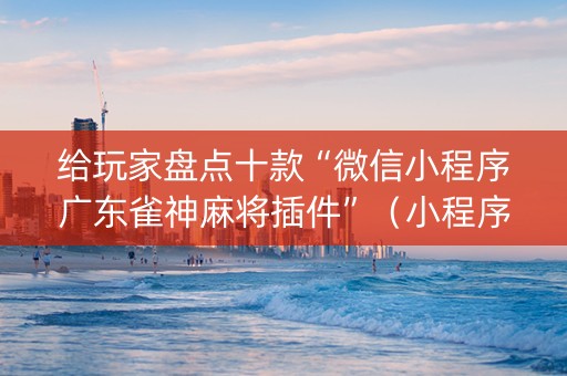 给玩家盘点十款“微信小程序广东雀神麻将插件”（小程序辅助软件)