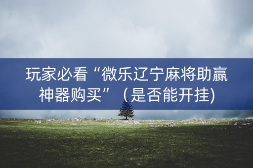 玩家必看“微乐辽宁麻将助赢神器购买”（是否能开挂)