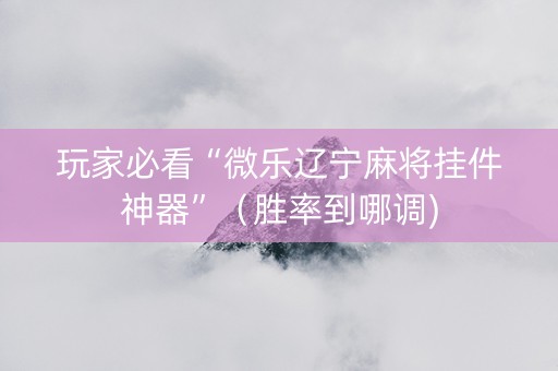 玩家必看“微乐辽宁麻将挂件神器”（胜率到哪调)