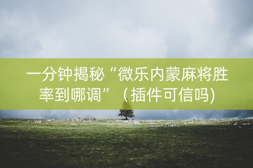 一分钟揭秘“微乐内蒙麻将胜率到哪调”（插件可信吗)