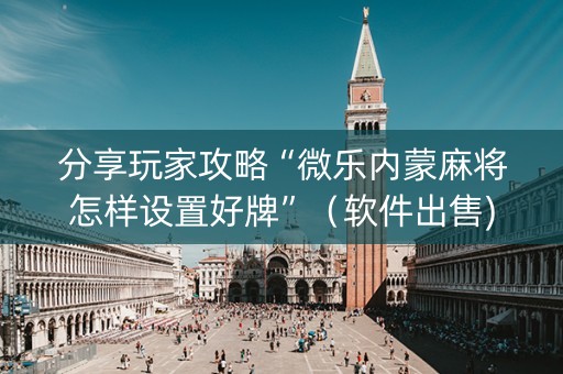 分享玩家攻略“微乐内蒙麻将怎样设置好牌”（软件出售)
