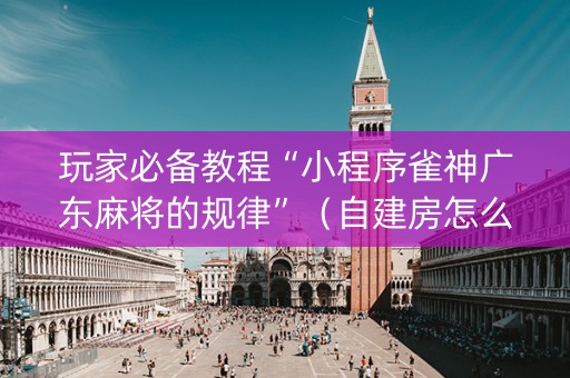 玩家必备教程“小程序雀神广东麻将的规律”（自建房怎么拿好牌)