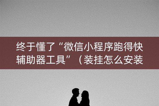终于懂了“微信小程序跑得快辅助器工具”（装挂怎么安装)