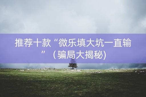推荐十款“微乐填大坑一直输”（骗局大揭秘)