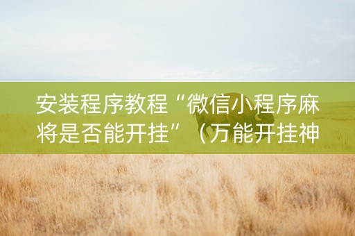 安装程序教程“微信小程序麻将是否能开挂”（万能开挂神器)