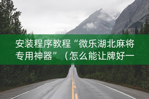 安装程序教程“微乐湖北麻将专用神器”（怎么能让牌好一点)