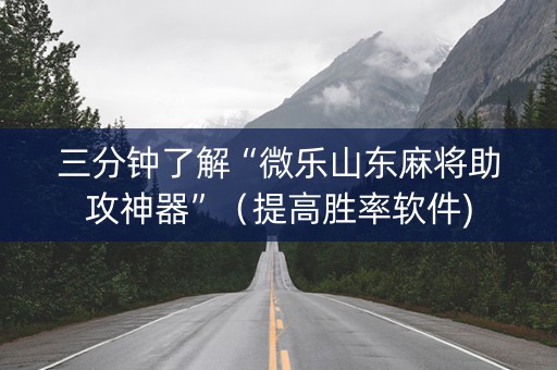 三分钟了解“微乐山东麻将助攻神器”（提高胜率软件)
