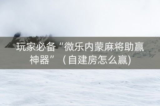玩家必备“微乐内蒙麻将助赢神器”（自建房怎么赢)